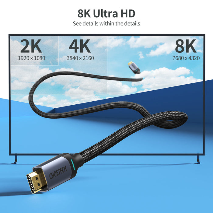 Choetech 8K 2M HDMI to HDMI Cable - Black