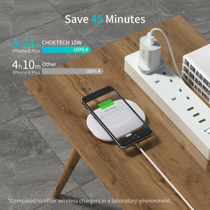 Choetech 15W Wireless Charger - White