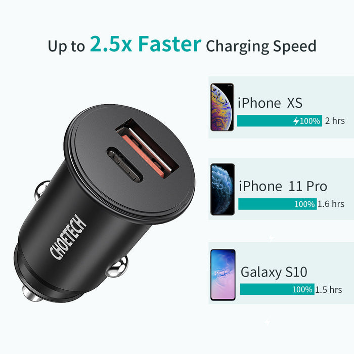 Choetech Super Mini PD3.0 30w Fast Car Charger