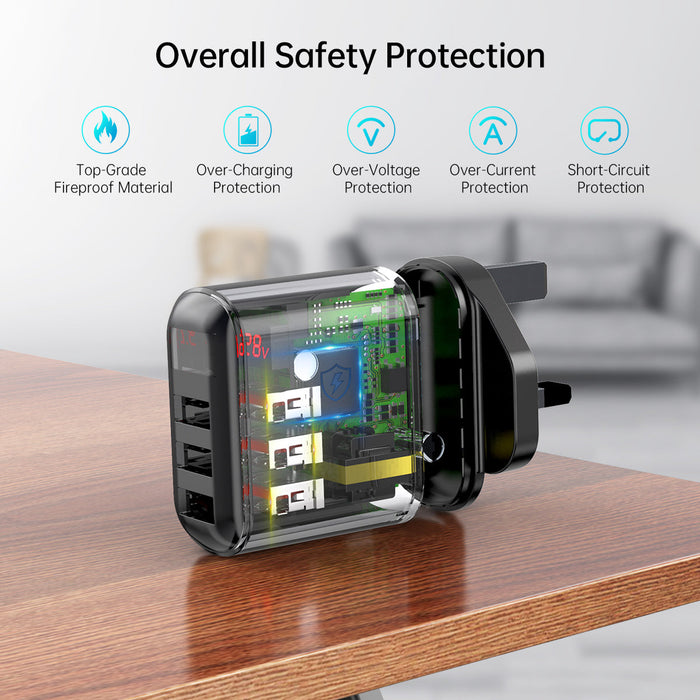 Choetech 5V/3.4A 3*usb-A digital wall charger