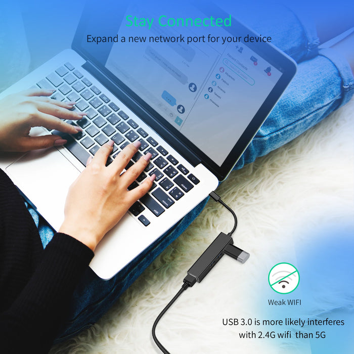 Choetech Hub USB-C to 3 USB3.0 + RJ