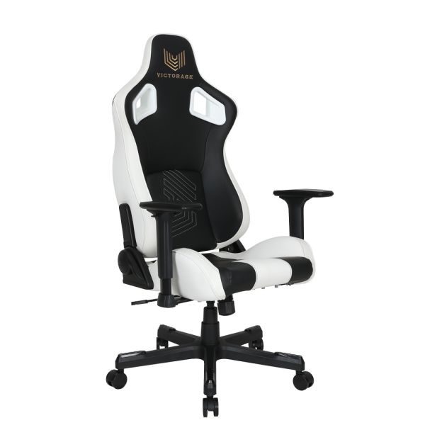Victorage Premium PU Leather Gaming Chair - Delta Series - White/Black