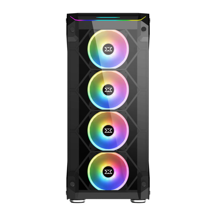 Xigmatek OVERTAKE 3-Side Tempered Glass Panel Case with 6 Rainbow RGB Fans