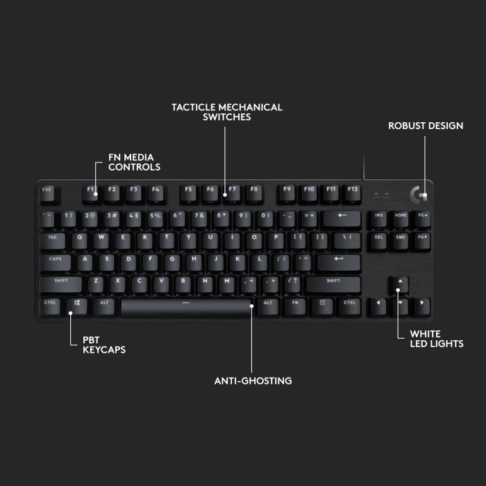 Logitech G413 TKL SE Wired Mechanical Gaming Keyboard Tactile Mechanical Switches - Black
