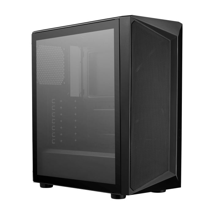 CoolerMaster CMP 510 Mid Tower Steel Plastic Tempered Glass Panel Case with 3 ARGB Fans - Black