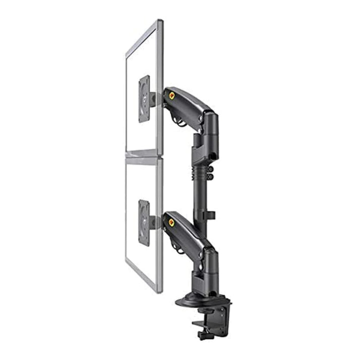 North Bayou H180 Double Extension (22"-32") Gas-Strut Flexi Mount Dual Screen Desktop Built With Ergonomics Concepts