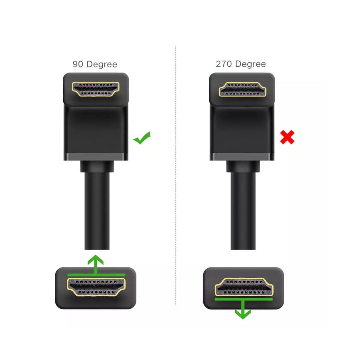UGreen HDMI Cable 4K Right Angle 90 Degree 2m - Black