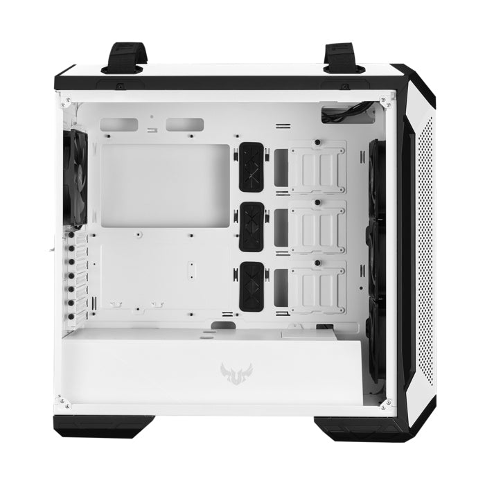 Asus TUF Gaming GT501 Tempered Glass Side Panel Case with Metal Front Panel & Custom TUF Gaming Spatter Pattern - White