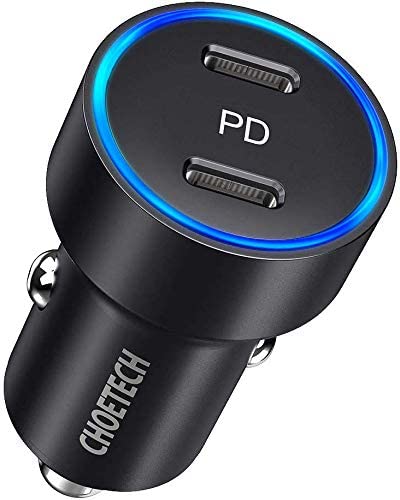CHOETECH 40W 2-Port PD20W Fast Car Charger for iPhone 12/12 Pro Max/12 mini