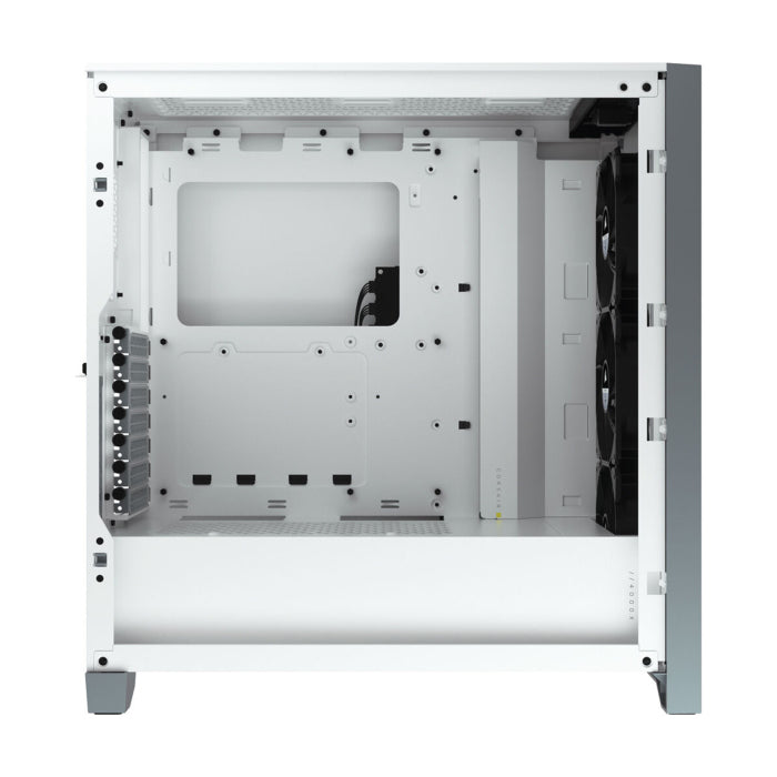 Corsair iCUE 4000X Mid-Tower Side Tempered Glass Panel Case with 3 RGB Fans - White