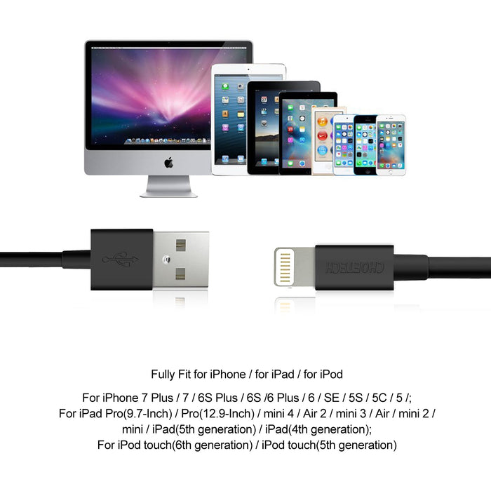 Choetech 1.2m MFI usb to lightening cable (black)