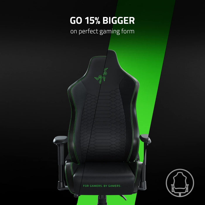 Razer Iskur X Ergonomic Multi-Layered Synthetic Leather Gaming Chair Metal & Plywood Frame Black/Green