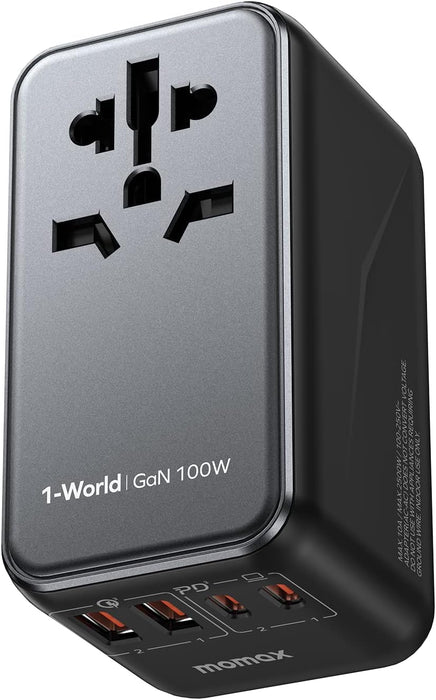 1-World 100W GaN 4 ports + AC Travel Adapter UA10