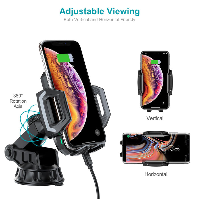 Choetech 10W Wireless Car Mount - Black