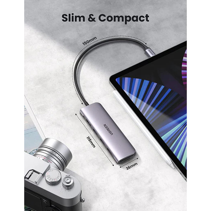 UGreen USB-C 6-in-1 Multifunction Adapter - Space Gray