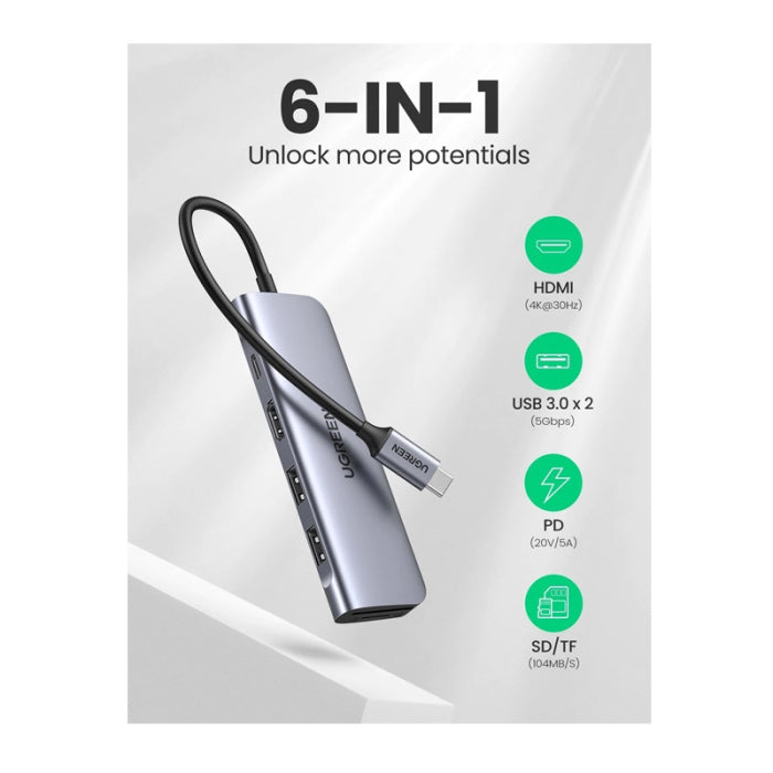 UGreen USB-C 6-in-1 Multifunctional Adapter
