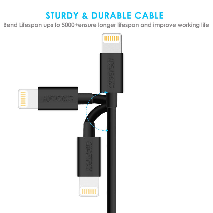 Choetech 1.2m MFI usb to lightening cable (black)