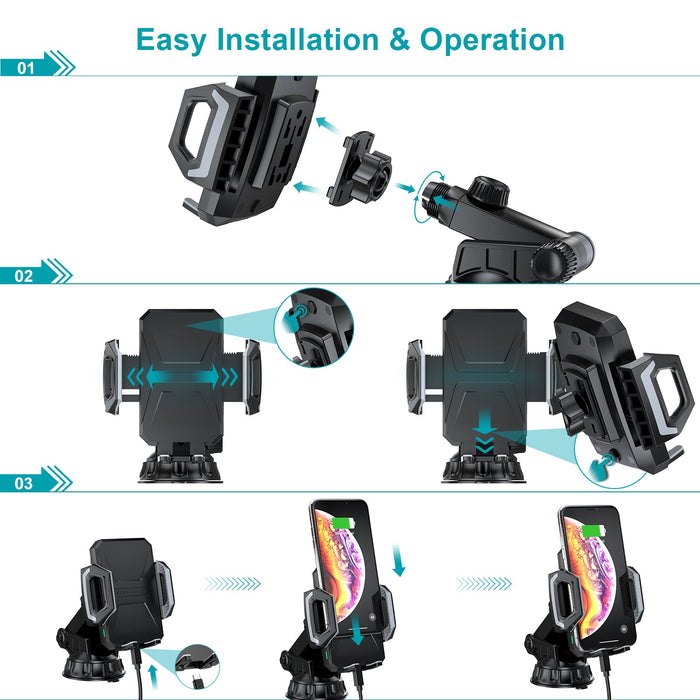 Choetech 10W Wireless Car Mount - Black