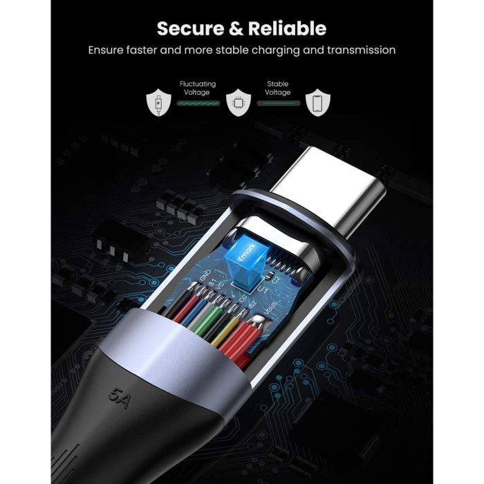 UGreen USB-C 3.1 M/M Gen2 5A Cable With Braided 1m - Black