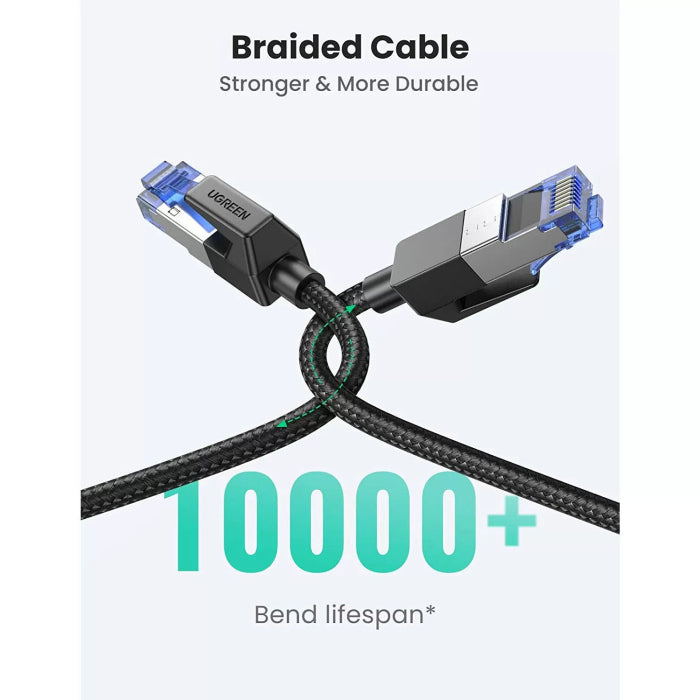 UGreen NW153 Cat 8 Shielded Round Cable With Braided Modular Plugs 3m
