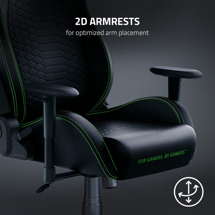 Razer Iskur X Ergonomic Multi-Layered Synthetic Leather Gaming Chair Metal & Plywood Frame Black/Green