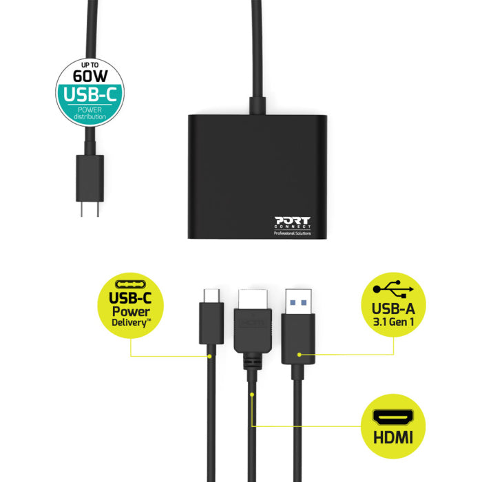 Port Designs USB-C Mini Docking Station With HDMI For USB-C 3.1 Gen2