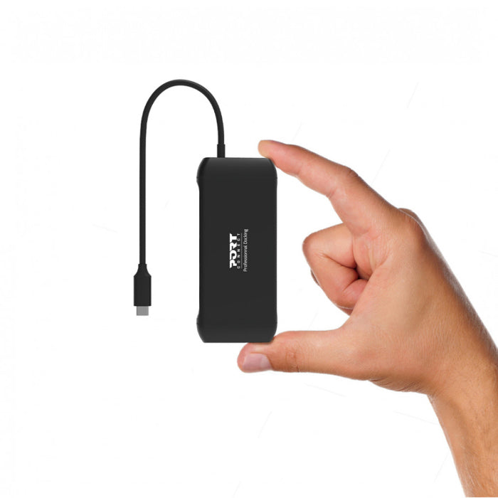 Port Designs USB-C Dual Screen Travel Docking Station For USB-C 3.1 Gen2