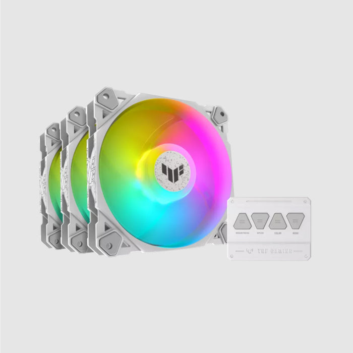 Asus TUF Gaming TF120 ARGB Triple Fan Kit with Controller - White