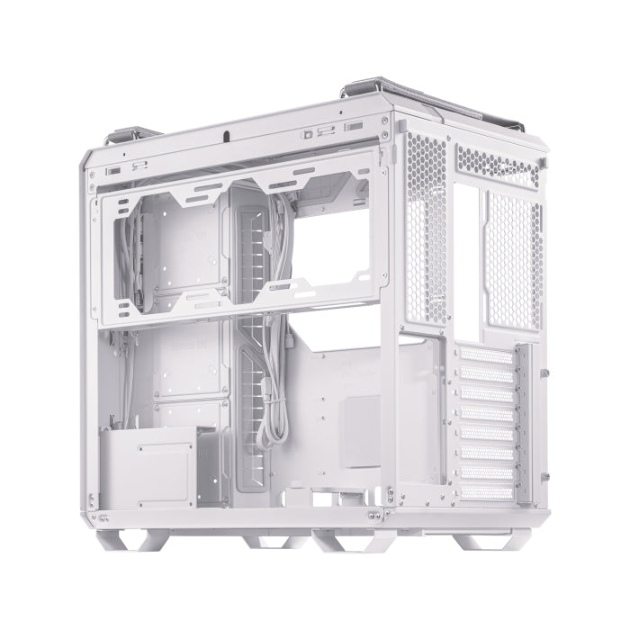 Asus TUF Gaming GT502 Mid Tower Steel Plastic TG Front Side & Left Side Tempered Glass Panel Case - White