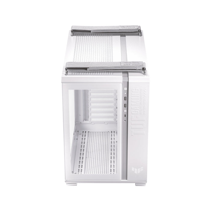 Asus TUF Gaming GT502 Mid Tower Steel Plastic TG Front Side & Left Side Tempered Glass Panel Case - White