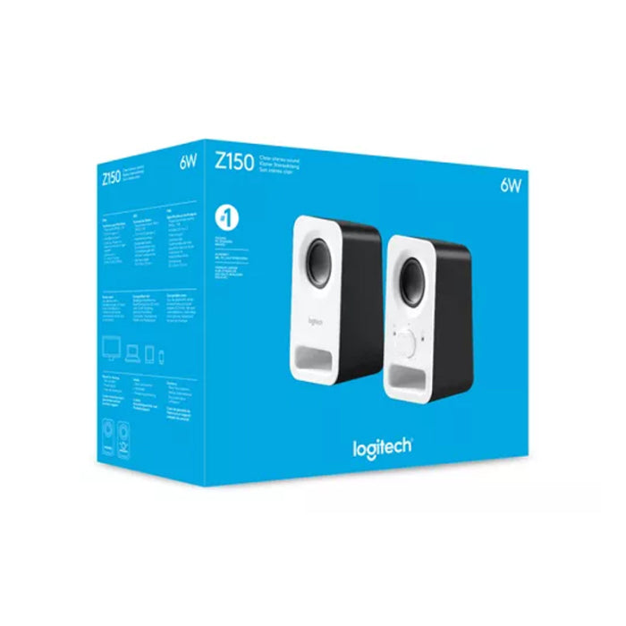 Logitech Z150 Clear Stereo Sound Speakers (6W) -White/Black