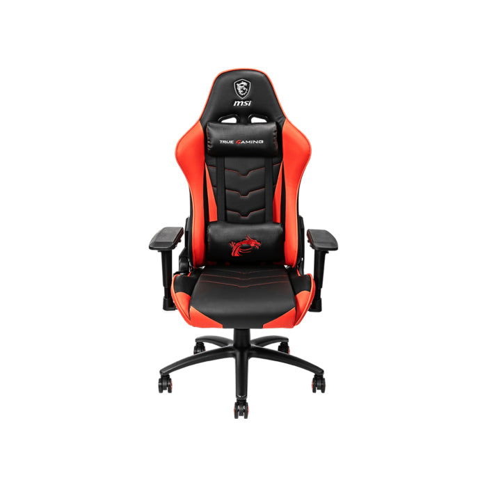 MSI MAG CH120 PVC Leather Steel Base 180° Reliable Backrest Class-4 Gas Lift Piston Tilt Lock Gaming Chair - Black/ Red