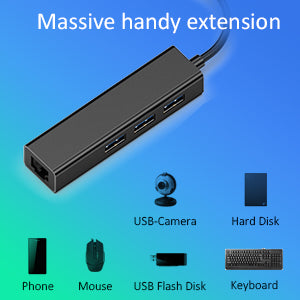 Choetech Hub USB-C to 3 USB3.0 + RJ