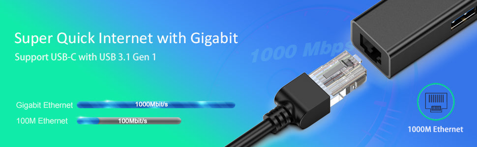 Choetech Hub USB-C to 3 USB3.0 + RJ