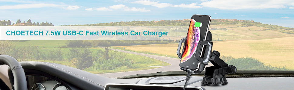 Choetech 10W Wireless Car Mount - Black