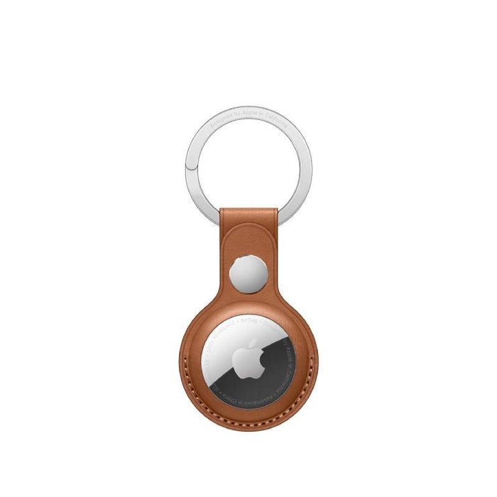 AirTag Leather Key Ring Saddle Brown