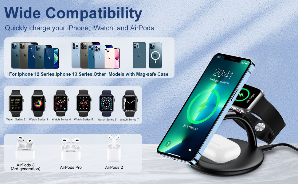 Choetech 3 IN 1 Magsafe charger
