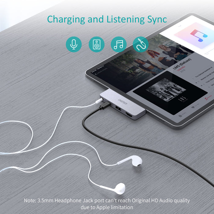 Choetech 4 in 1 USB C Dock For all usb C Devices - Grey
