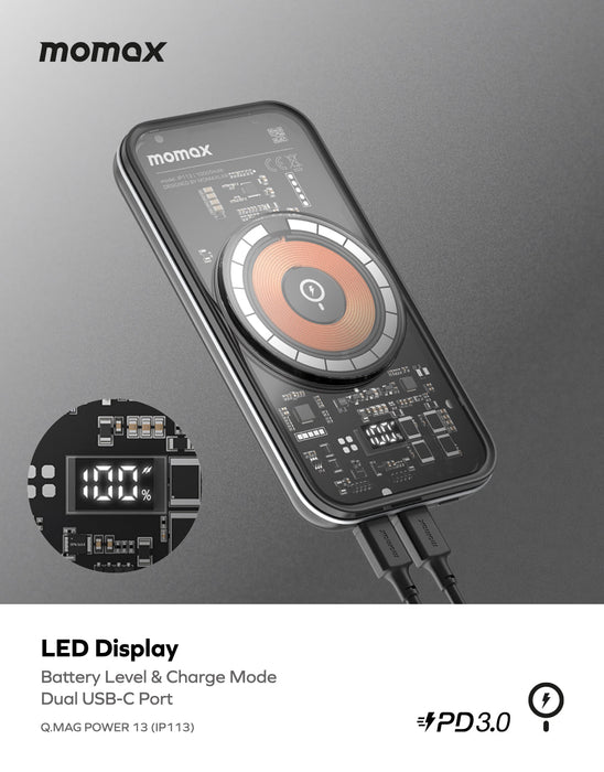 Q.MAG POWER 13 10000mAh Magnetic Wireless Charging Power Bank IP113