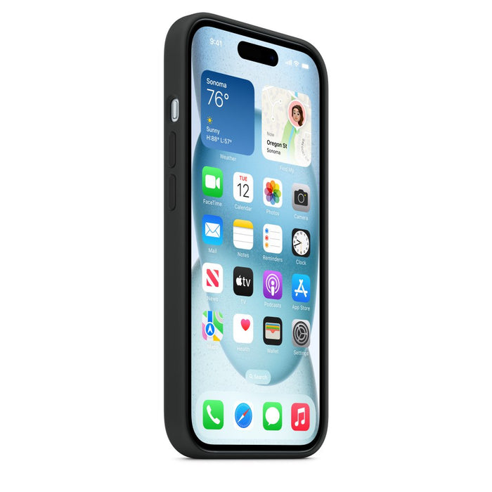 iPhone 15 Silicone Case with MagSafe Black