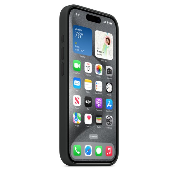 iPhone 15 Pro Max Silicone Case with MagSafe Black