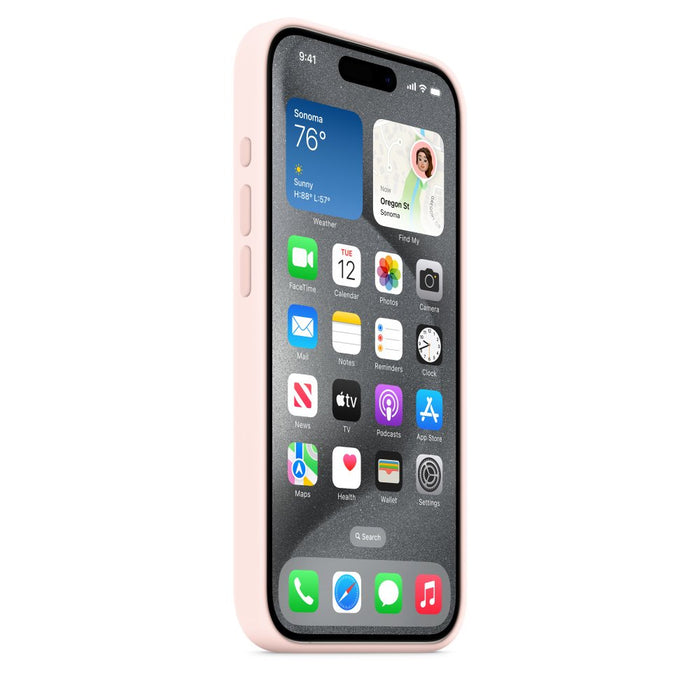 iPhone 15 Pro Max Silicone Case with MagSafe Light Pink