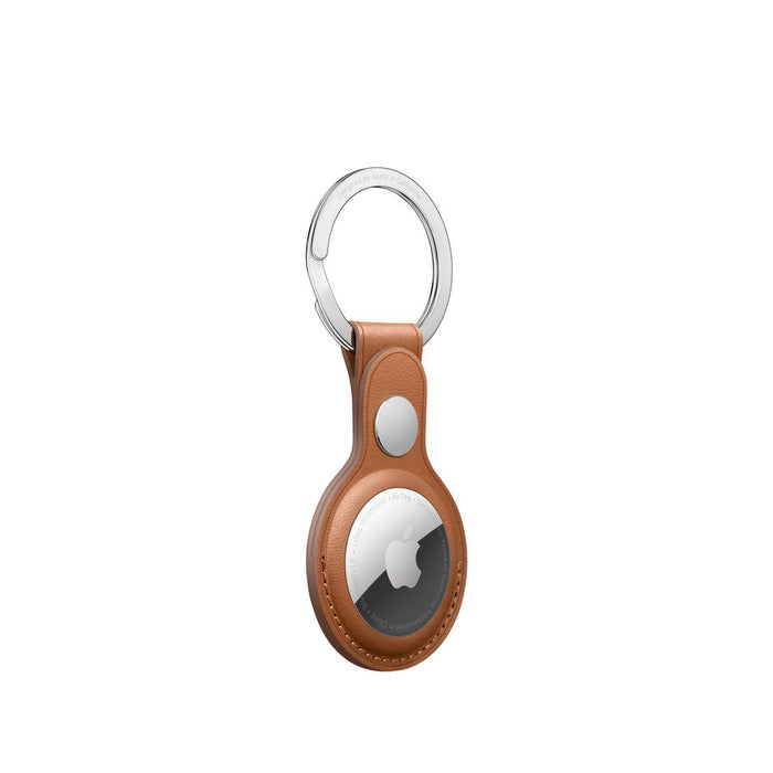 AirTag Leather Key Ring Saddle Brown