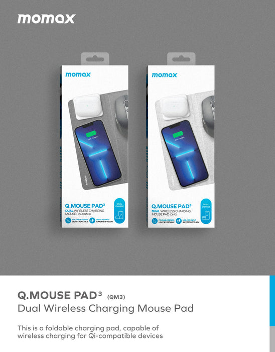 Q.Mouse Pad 3 Dual wireless charging mouse pad (QM3) QM3E
