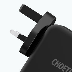 PD 100W GaN dual USB-C UK Charger with CC cable - White