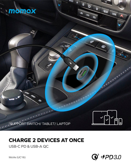 MoVe 67W dual-port car charger UC16