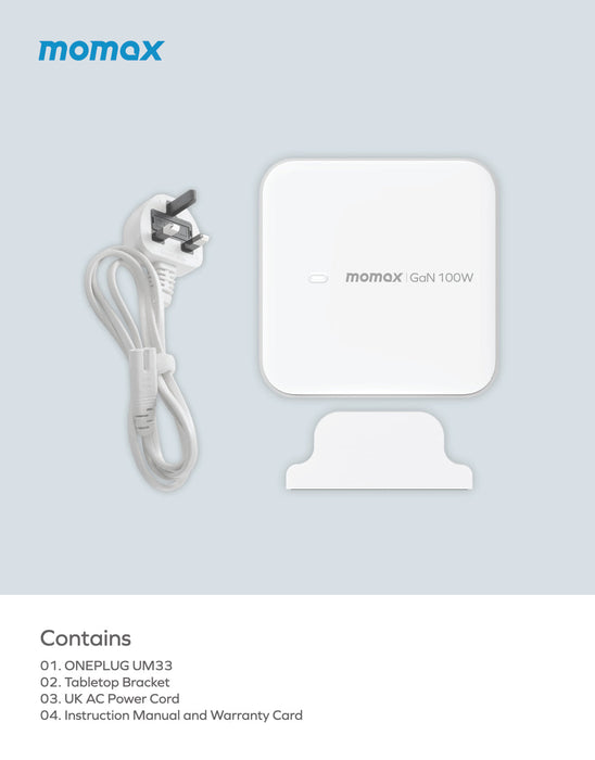 ONEPLUG 100W 4-Port GaN Desktop Charger UM33