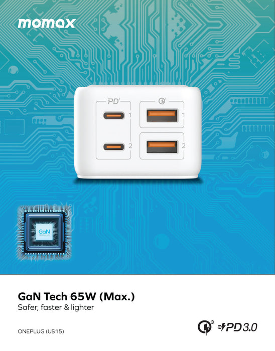 ONEPLUG 65W GaN Extension Cord with USB US15