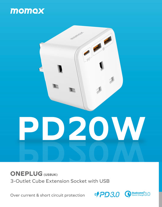 ONEPLUG PD20W 2A1C 3-bit universal plug-in US8