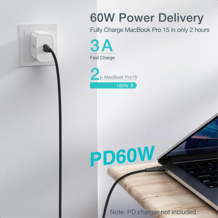 Choetech PD 60W USB-C to USB-C 1.2m Cable